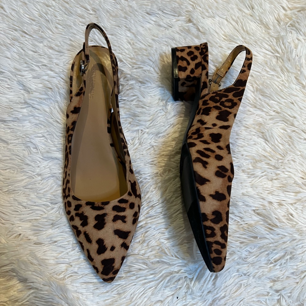 Banana Republic leopard print slingback heels